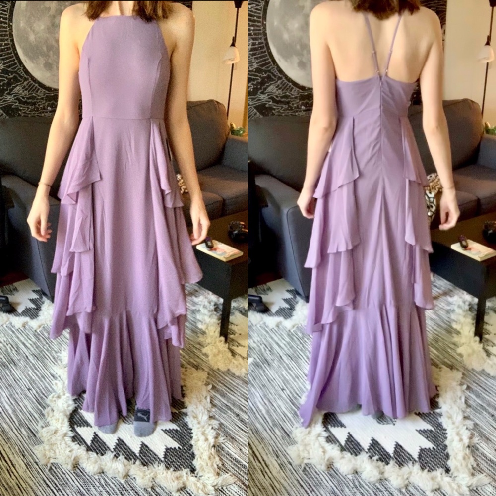 Vintage Lavender Ruffle Dress